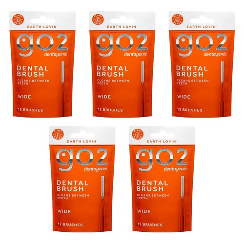 Dentagenie Interdental Brush Orange Wide 12 Pack Bundle of 5