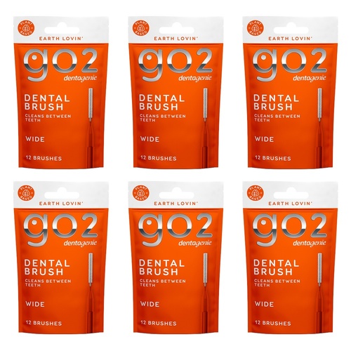 Dentagenie Interdental Brush Orange Wide 12 Pack Bundle of 6