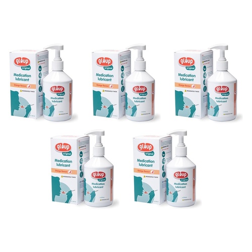Gloup Medication Lubricant Orange Original 500mL Pack of 5