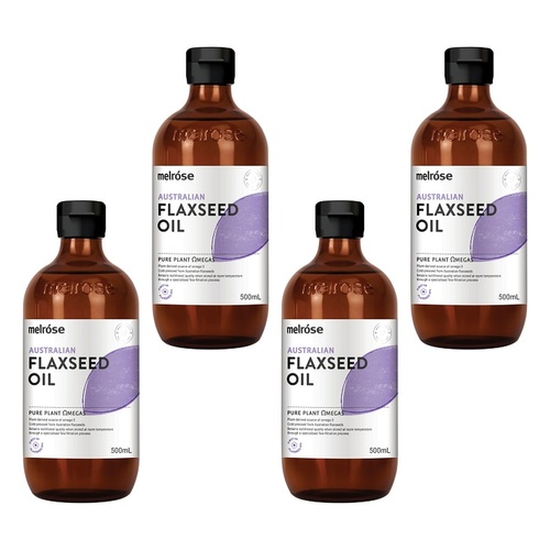 Melrose Health Australian Flaxseed Oil 500mL Pack of 4