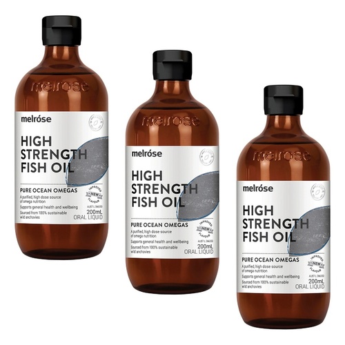Melrose Health High Strength Fish Oil Lemon 200mL Pack of 3
