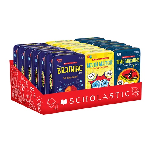 Scholastic Tinned Games Assorted Counter Display of 12