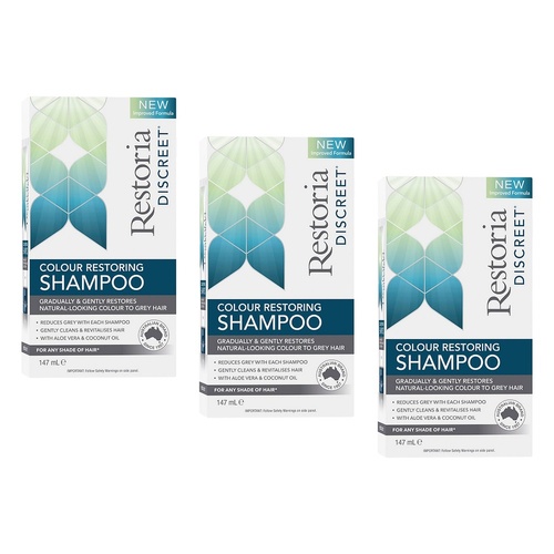 Restoria Discreet Colour Restoring Shampoo 147mL Pack of 3