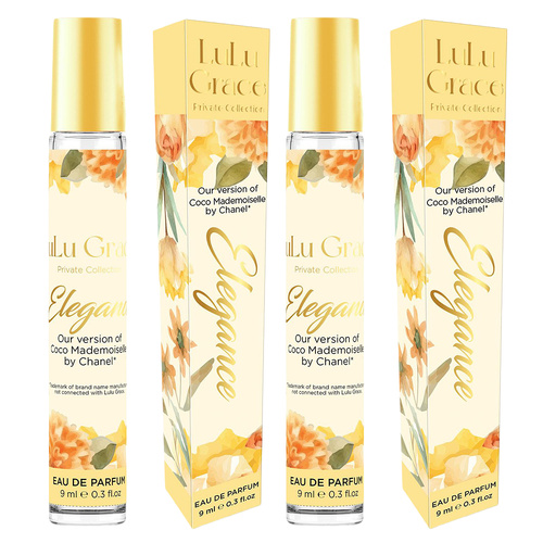Lulu Grace Elegance EDP Rollerball 9ml Twin Pack Inspired By Coco Mademoiselle