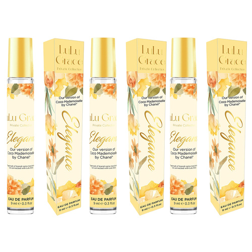 Lulu Grace Elegance EDP Rollerball 9ml Travel Perfume Inspired By Coco Mademoiselle x 3