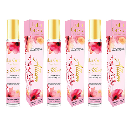 Lulu Grace Allure EDP Rollerball 9ml Travel Perfume Inspired By Miss Dior x 3