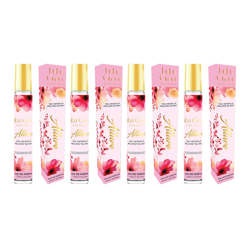 Lulu Grace Allure EDP Rollerball 9ml Travel Perfume Inspired By Miss Dior x 4