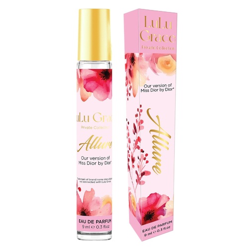 Lulu Grace Allure EDP Rollerball 9ml Travel Perfume Inspired By Miss Dior