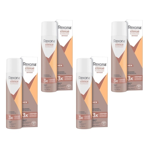 Rexona Clinical Antiperspirant Deodorant Summer Strength 180mL Pack of 4