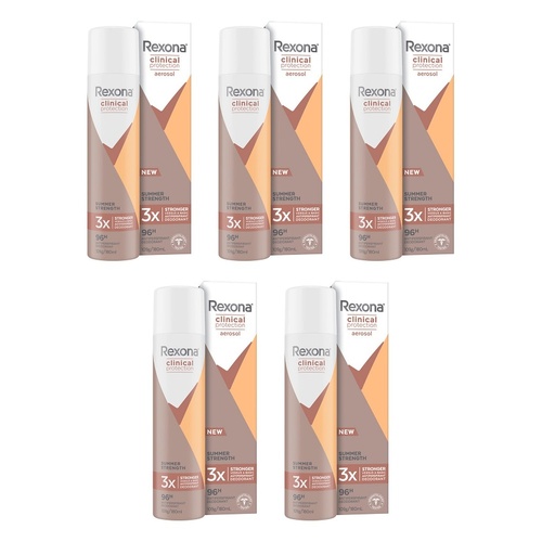 Rexona Clinical Antiperspirant Deodorant Summer Strength 180mL Pack of 5