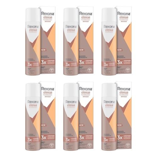 Rexona Clinical Antiperspirant Deodorant Summer Strength 180mL Pack of 6