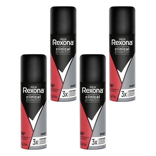 Rexona Men Clinical Protection 96H Antiperspirant Roll-On Sport 50mL Pack of 4