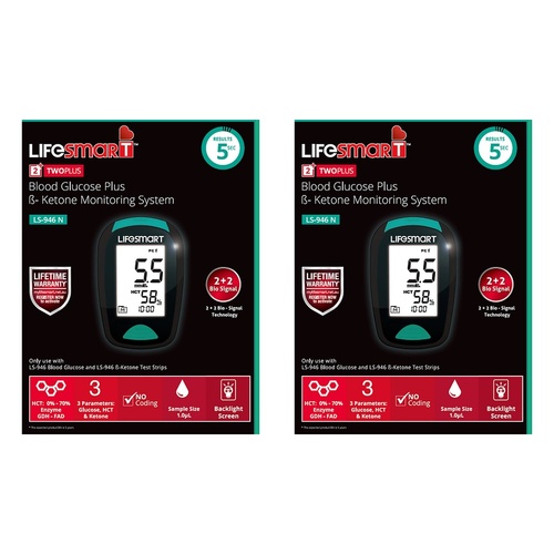 LifeSmart Blood Glucose and Ketone Monitoring System Pack of 2