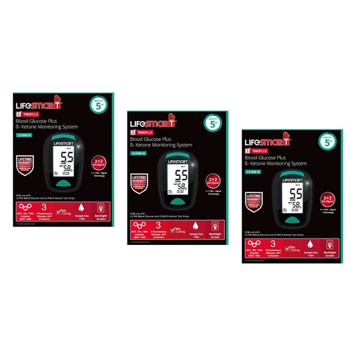 LifeSmart Blood Glucose and Ketone Monitoring System Pack of 3