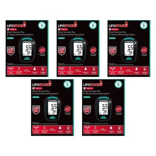 LifeSmart Blood Glucose and Ketone Monitoring System Pack of 5