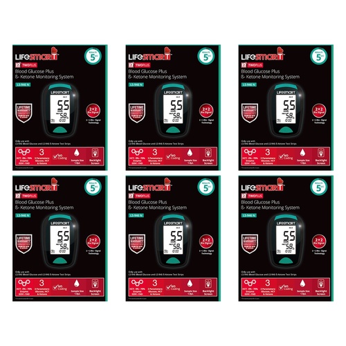 LifeSmart Blood Glucose and Ketone Monitoring System Pack of 6
