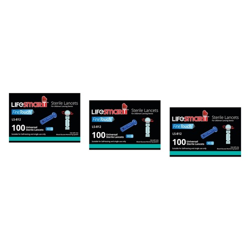 LifeSmart Sterile Lancets 100 Pack Bundle of 3