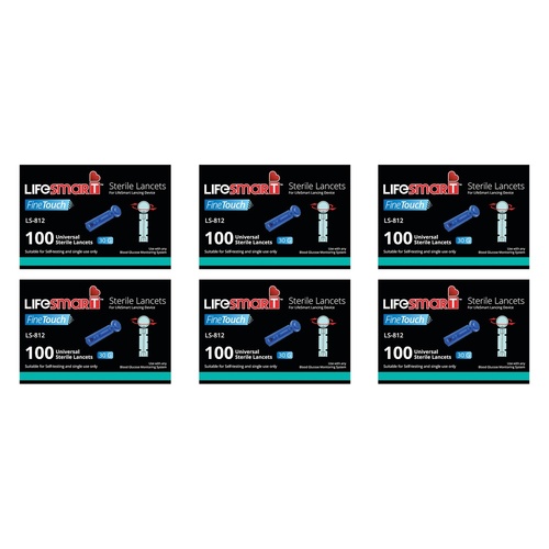 LifeSmart Sterile Lancets 100 Pack Bundle of 6