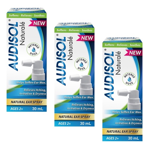 Audisol Naturalé Natural Ear Spray 30mL Pack of 3
