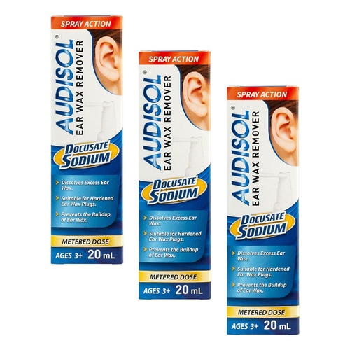 Audisol Ear Wax Remover 20mL Pack of 3