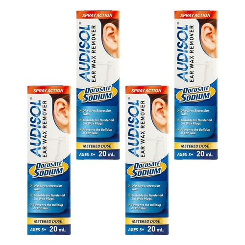 Audisol Ear Wax Remover 20mL Pack of 4