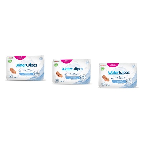 WaterWipes Newborn & Baby Sensitive 180 Wipes Pack of 3