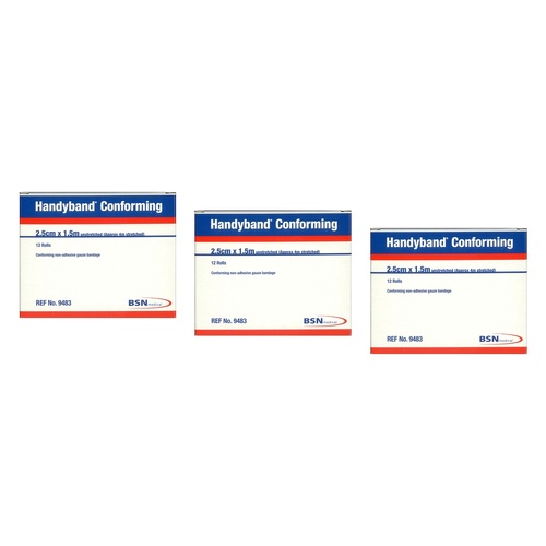 Handy Handyband Easifix K Conforming Retention Bandage 2.5cm x 1.5m Pack of 3