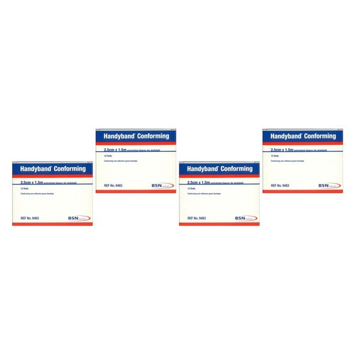 Handy Handyband Easifix K Conforming Retention Bandage 2.5cm x 1.5m Pack of 4