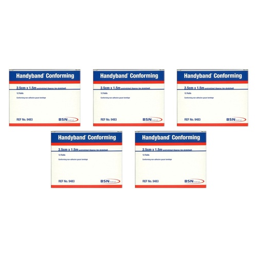 Handy Handyband Easifix K Conforming Retention Bandage 2.5cm x 1.5m Pack of 5