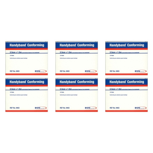 Handy Handyband Easifix K Conforming Retention Bandage 2.5cm x 1.5m Pack of 6