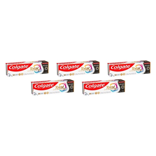 Colgate Total Active Prevention+ Deep Clean with Charcoal Toothpaste Pack of 5