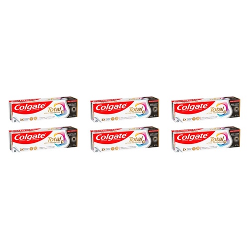 Colgate Total Active Prevention+ Deep Clean with Charcoal Toothpaste Pack of 6