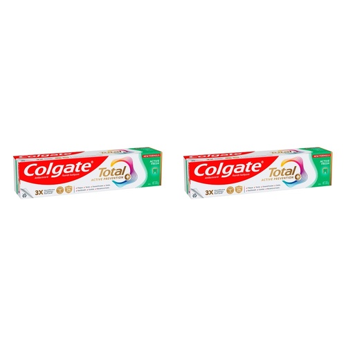 Colgate Total Active Prevention+ Active Fresh Toothpaste 200g Pack of 2