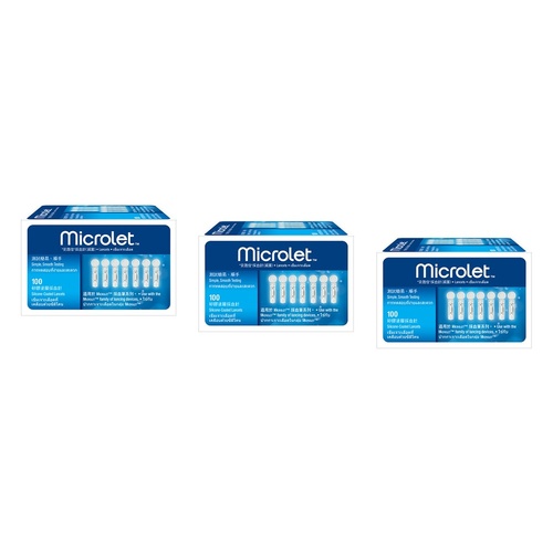 Microlet Lancets 100 Pack Bundle of 3