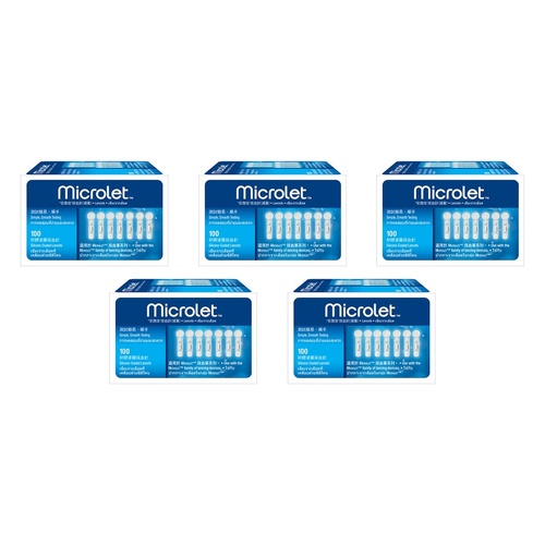 Microlet Lancets 100 Pack Bundle of 5