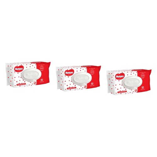 Huggies Essential Clean Baby Wipes, EZYPULL Dispensing, 80 Pack x 6 Bundle of 3