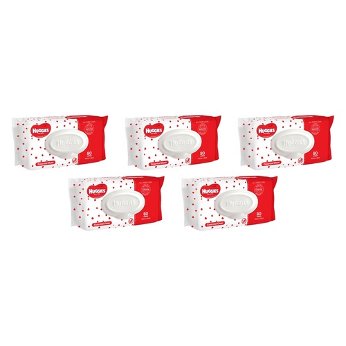 Huggies Essential Clean Baby Wipes, EZYPULL Dispensing, 80 Pack x 6 Bundle of 5
