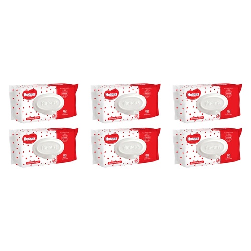 Huggies Essential Clean Baby Wipes, EZYPULL Dispensing, 80 Pack x 6 Bundle of 6