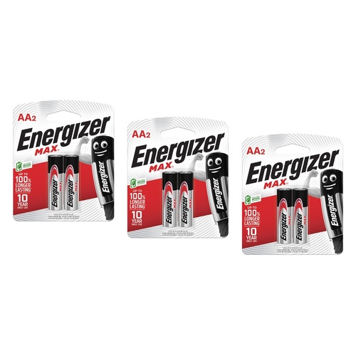 Energizer Max AA Alkaline Batteries 2 Pack Bundle of 3