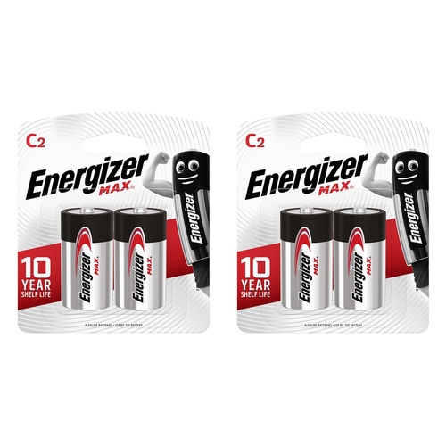 Energizer Max C Alkaline Batteries 2 Pack Bundle of 2