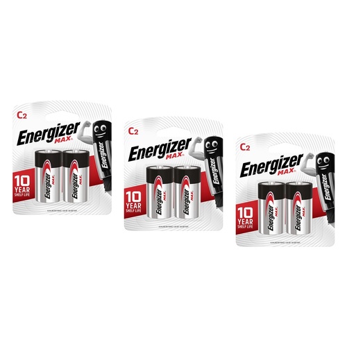 Energizer Max C Alkaline Batteries 2 Pack Bundle of 3