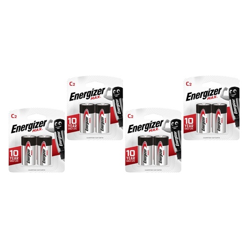 Energizer Max C Alkaline Batteries 2 Pack Bundle of 4