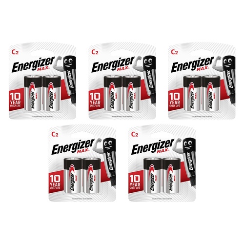 Energizer Max C Alkaline Batteries 2 Pack Bundle of 5
