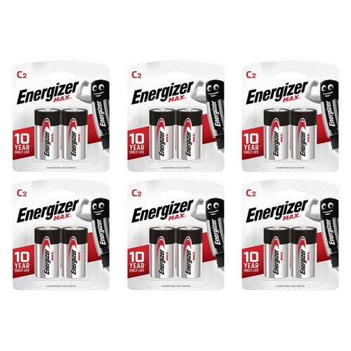 Energizer Max C Alkaline Batteries 2 Pack Bundle of 6