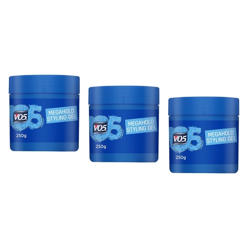 VO5 Styling Hair Gel Tub Mega Hold 250g Pack of 3