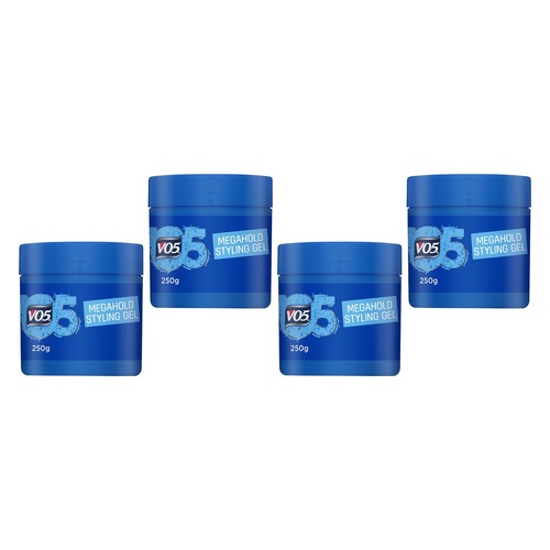 VO5 Styling Hair Gel Tub Mega Hold 250g Pack of 4