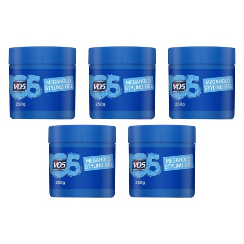 VO5 Styling Hair Gel Tub Mega Hold 250g Pack of 5