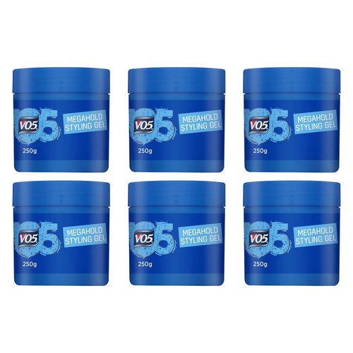 VO5 Styling Hair Gel Tub Mega Hold 250g Pack of 6