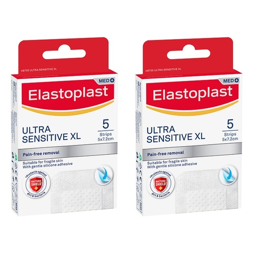 Elastoplast Ultra Sensitive XL Plasters 5 Pack Bundle of 2