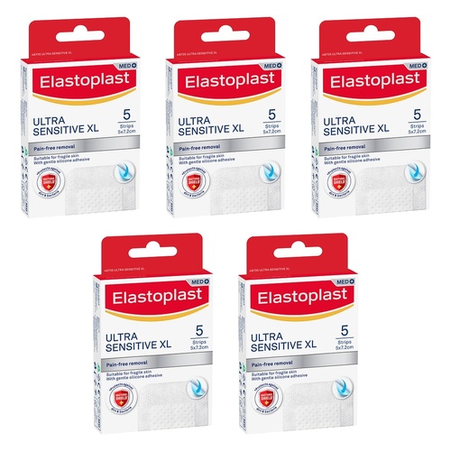 Elastoplast Ultra Sensitive XL Plasters 5 Pack Bundle of 5